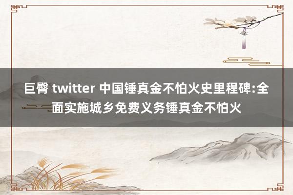巨臀 twitter 中国锤真金不怕火史里程碑:全面实施城乡免费义务锤真金不怕火