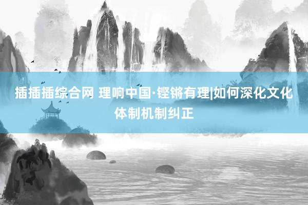 插插插综合网 理响中国·铿锵有理|如何深化文化体制机制纠正