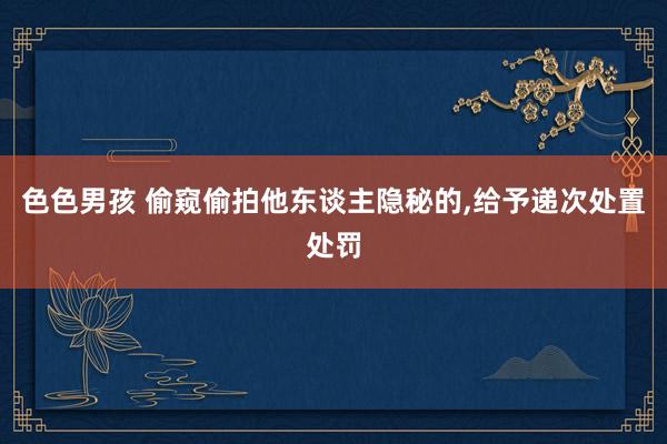 色色男孩 偷窥偷拍他东谈主隐秘的，给予递次处置处罚