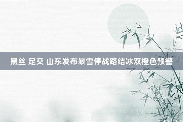 黑丝 足交 山东发布暴雪停战路结冰双橙色预警