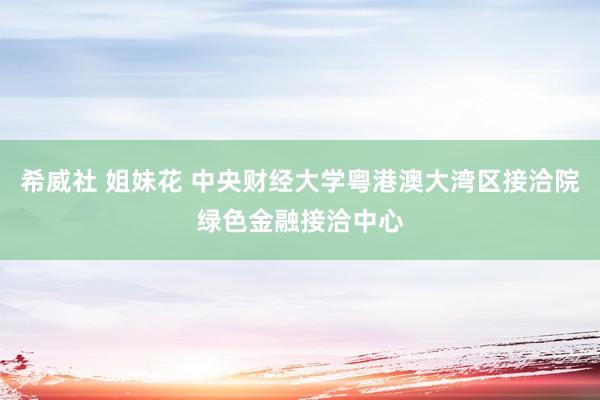 希威社 姐妹花 中央财经大学粤港澳大湾区接洽院绿色金融接洽中心