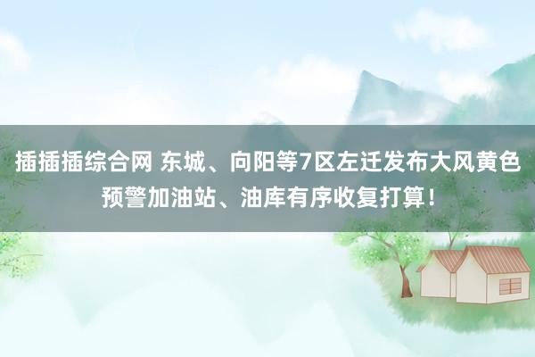 插插插综合网 东城、向阳等7区左迁发布大风黄色预警加油站、油库有序收复打算！