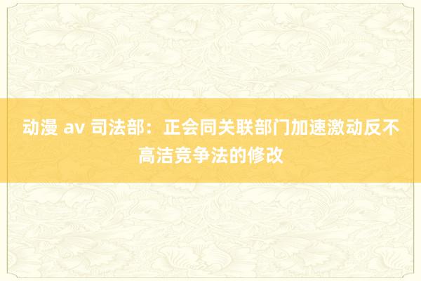 动漫 av 司法部：正会同关联部门加速激动反不高洁竞争法的修改