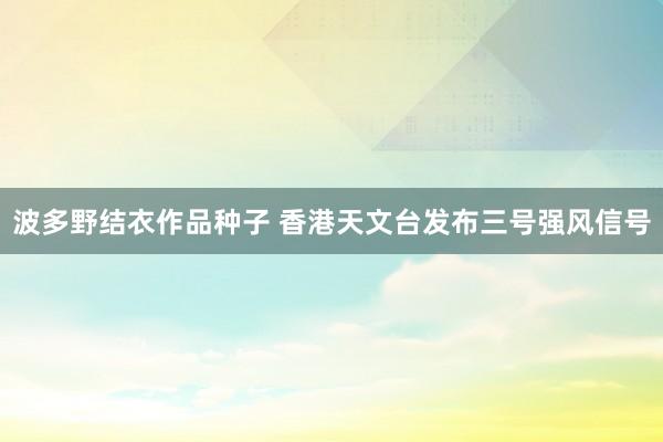 波多野结衣作品种子 香港天文台发布三号强风信号