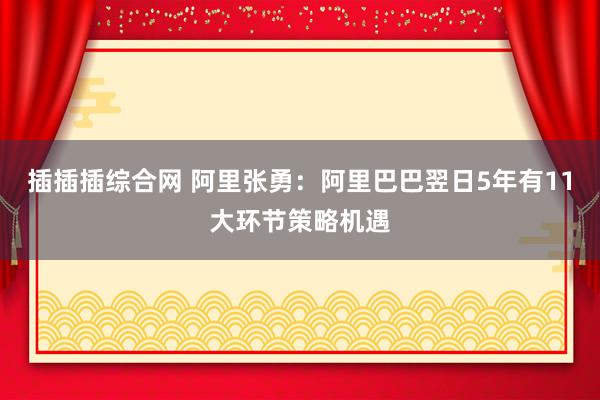 插插插综合网 阿里张勇：阿里巴巴翌日5年有11大环节策略机遇