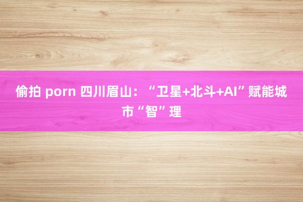 偷拍 porn 四川眉山：“卫星+北斗+AI”赋能城市“智”理