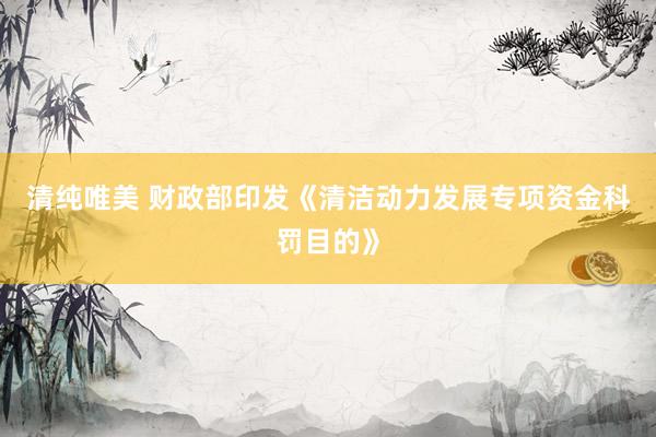 清纯唯美 财政部印发《清洁动力发展专项资金科罚目的》